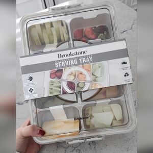 Brookstone Transparent Serving Tray with Compartments